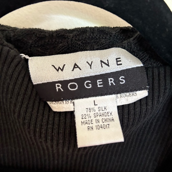 90s black bell sleeve button up sweater w/ accentuated collar - Picture 2 of 3